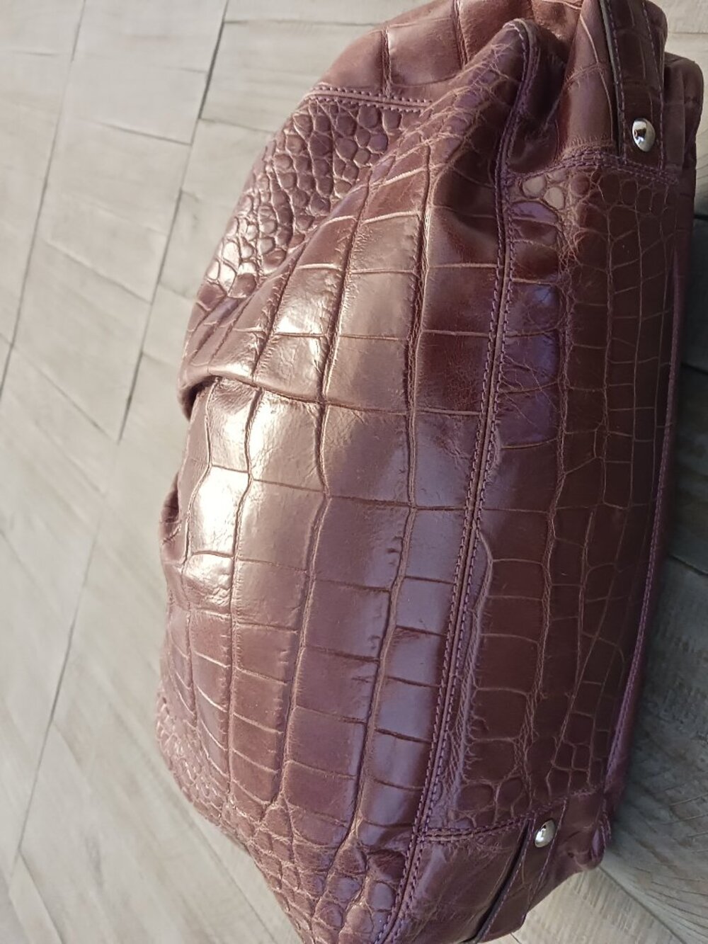 COACH Leather purse Croc Rose Purple boho stye - Picture 6 of 8